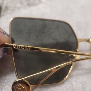 Gucci Gold and Black Women's Sunglasses